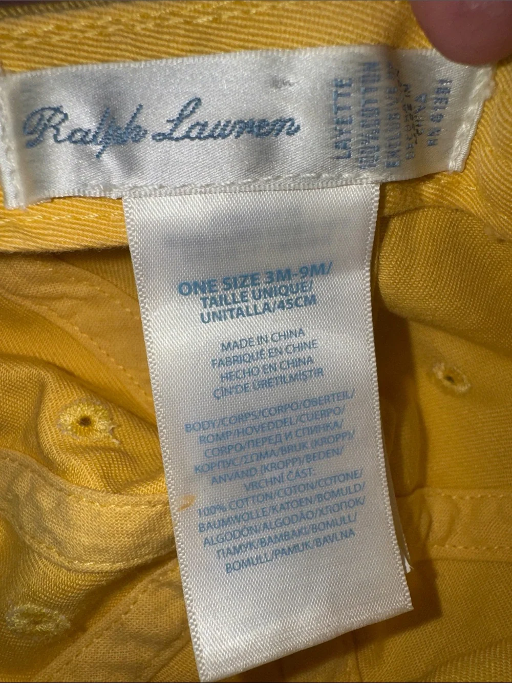 Polo by Ralph Lauren Kids Yellow Cap with Navy Pony